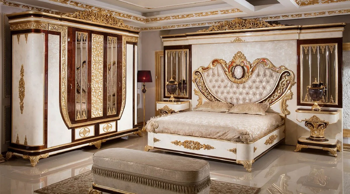 Luxury baroque mirror brown / gold H. 130 cm - Baroque furniture