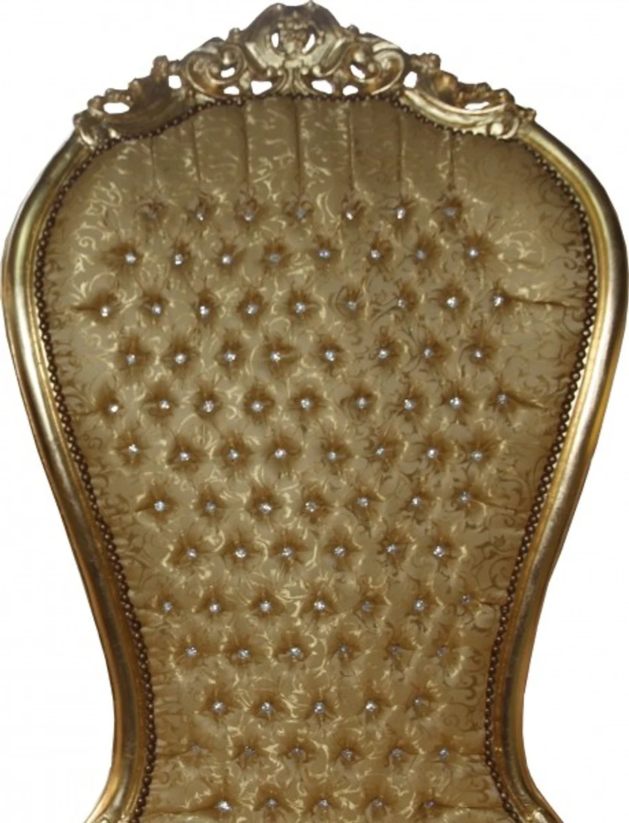 Baroque throne chair Majestic gold pattern / gold with bling bling glitter stones - giant chair - throne chair Tron