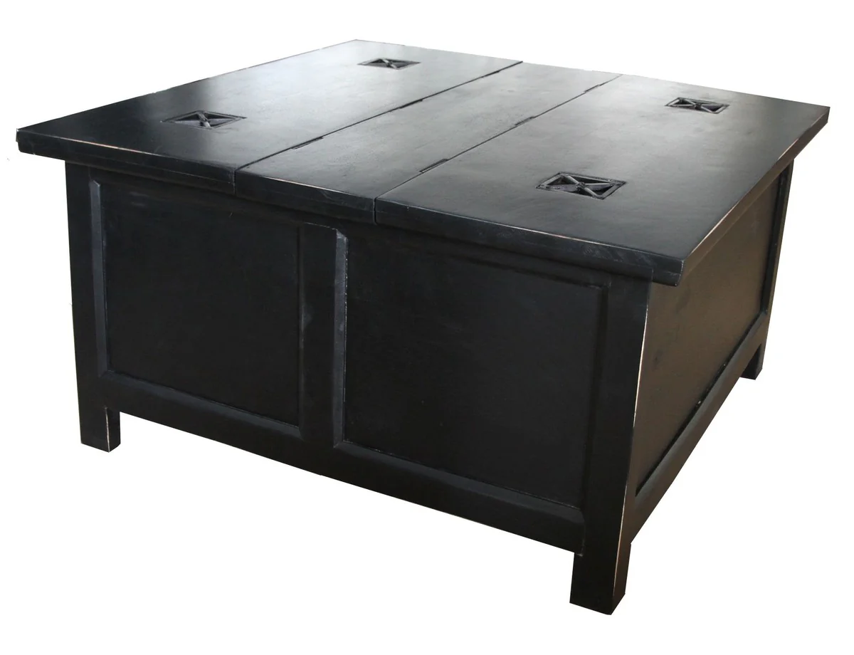 folding coffee table in black - 85.5 cm x 85.5 cm x H45 cm - country house style