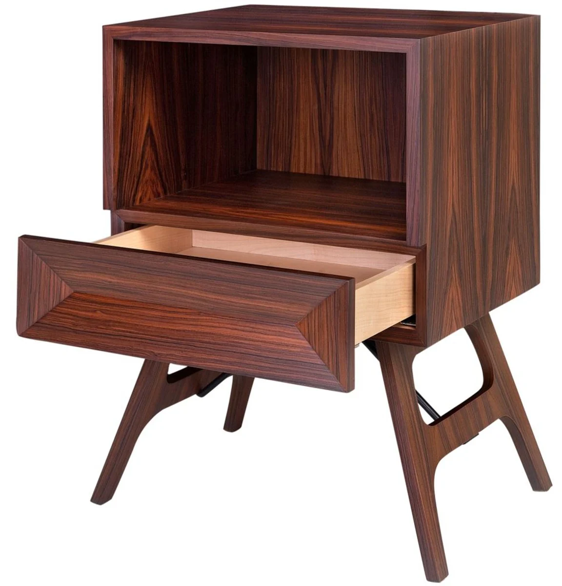 Luxury rosewood bedside table with drawer brown 50 x 40 x H. 70 cm - Bedroom furniture