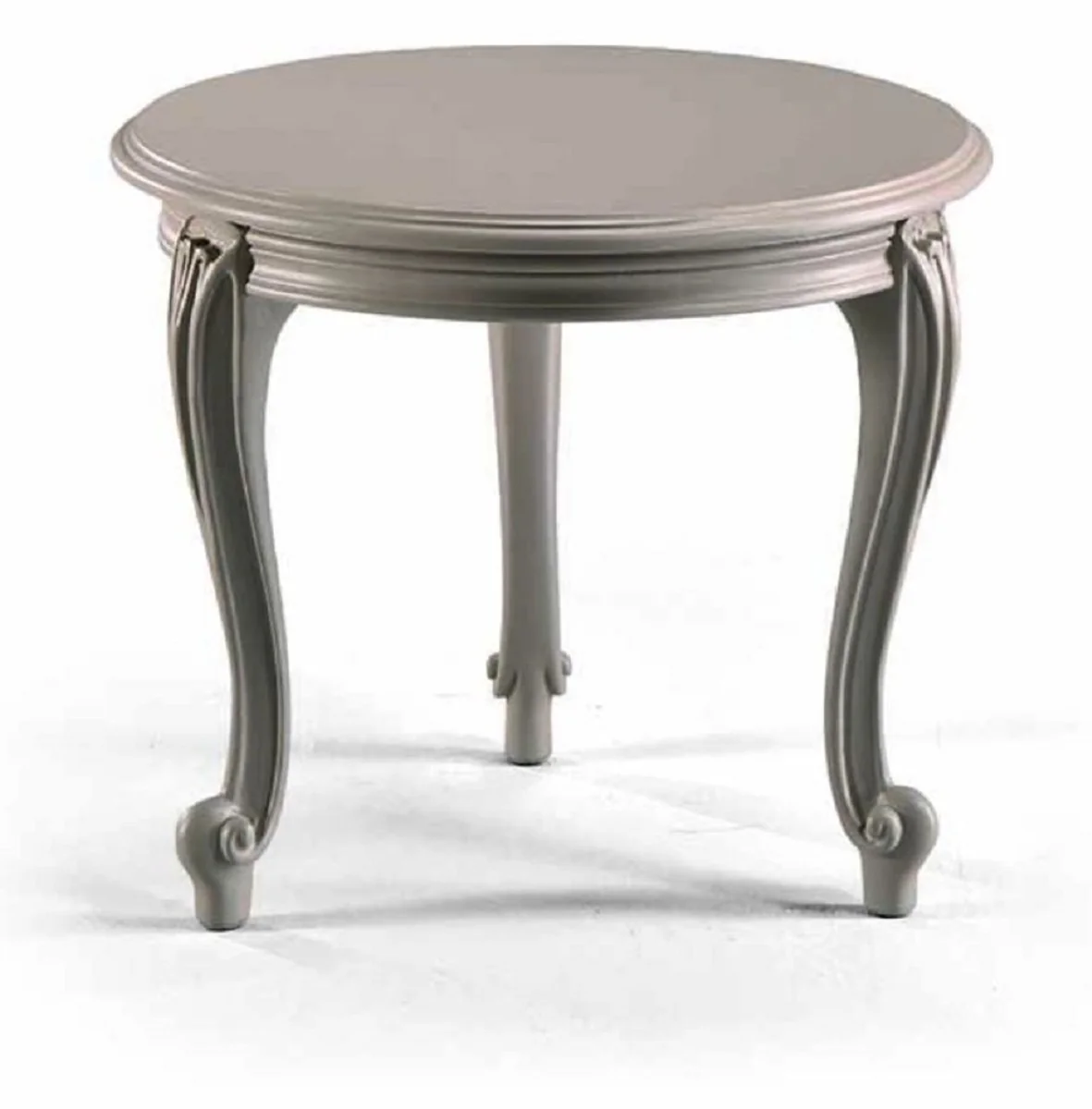 Luxury baroque side table gray Ø 53 x H. 47 cm - Made in Italy