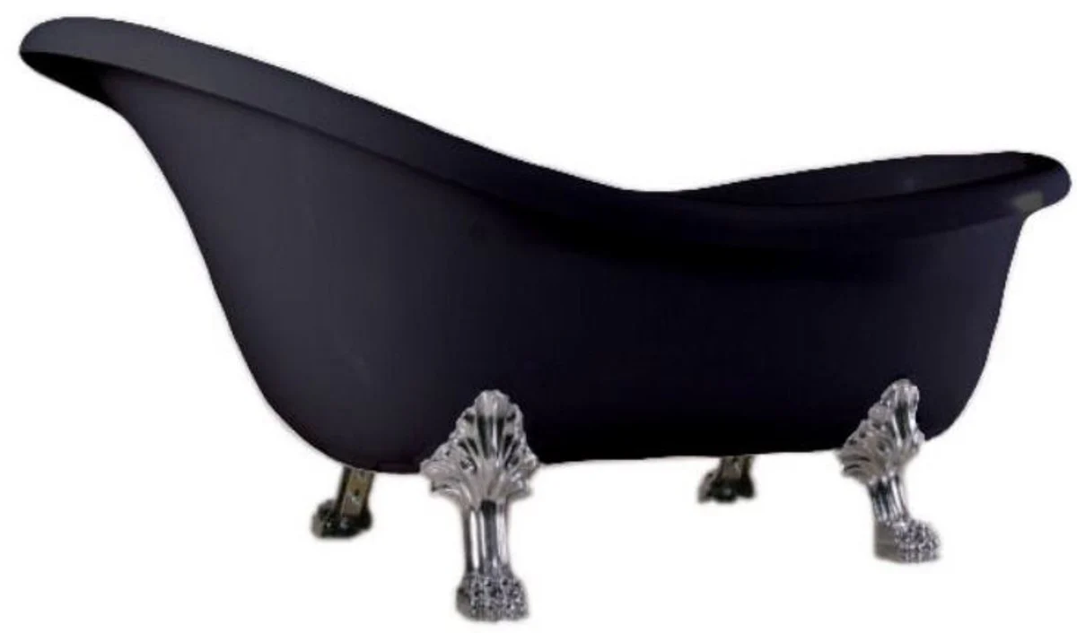 Luxury Art Nouveau bathtub black / silver 174 x 83 x H. 81 cm - Freestanding retro bathtub with lion feet - Retro bathroom furniture