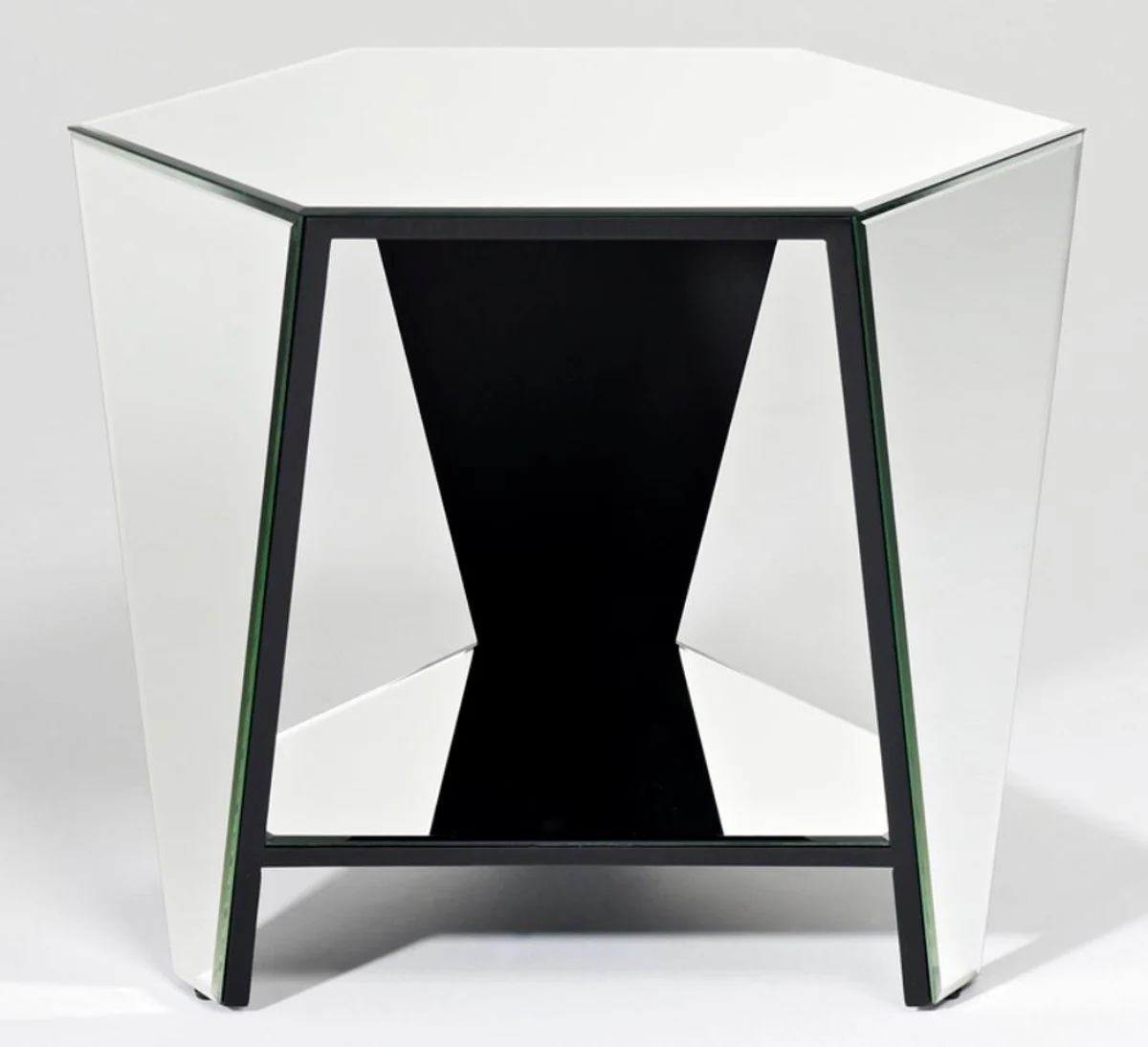 Luxury mirror glass side table 59 x 51 x H. 49 cm - designer furniture
