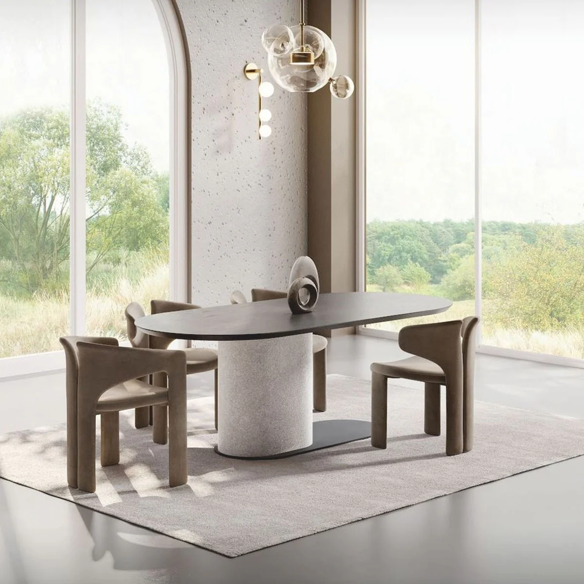 Luxury Dining Room Chair Brown H. 76 cm - Luxury Dining Room Furniture