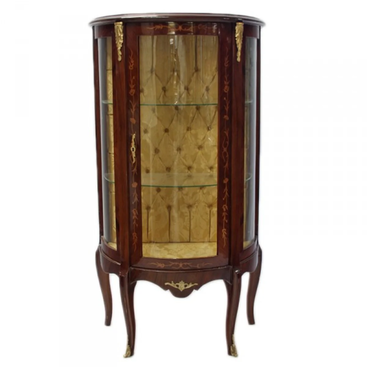 Baroque display cabinet model mahogany brown - display cabinet - living room cabinet
