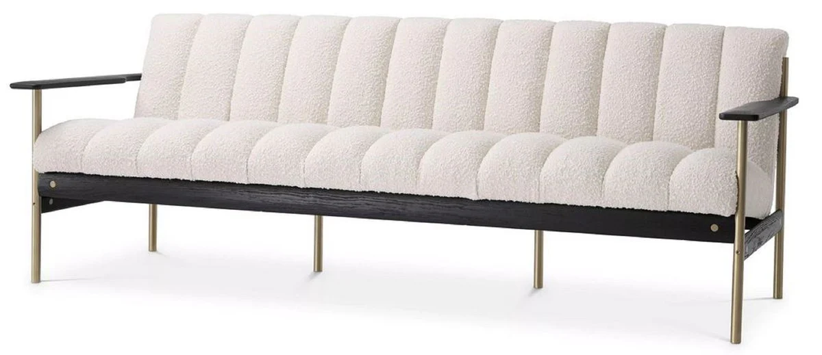 Luxury living room sofa cream / brass / black 200 x 78 x H. 73 cm - Modern living room sofa - Luxury living room & hotel furniture - Luxury quality