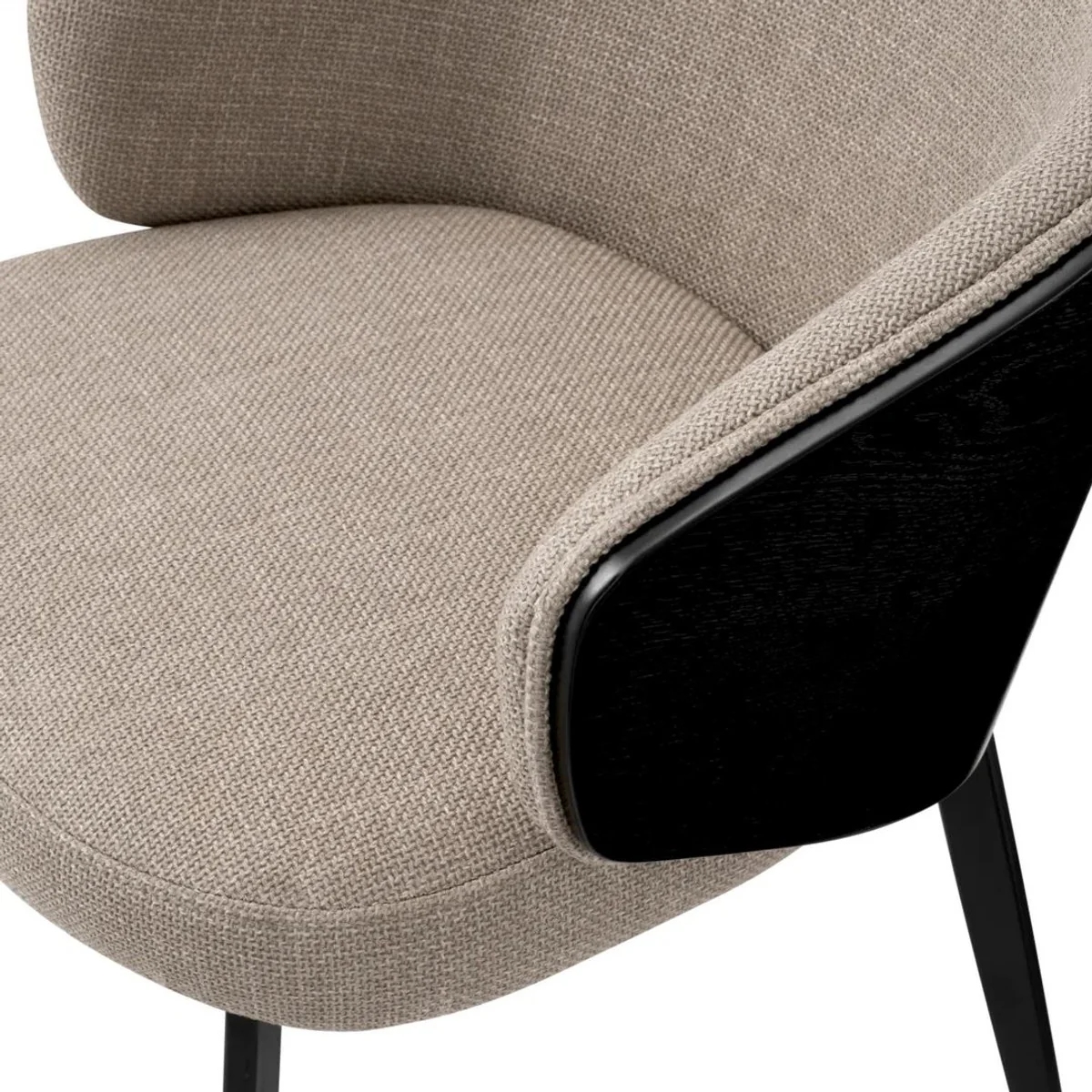 Luxury dining room chair gray / black 57 x 62 x H. 77 cm - kitchen chair with armrests - dining room furniture - luxury furniture - luxury quality