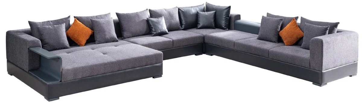 Luxury corner sofa blue 445 x 370 cm - living room sofa - living room furniture - luxury furniture - luxury living room furnishings