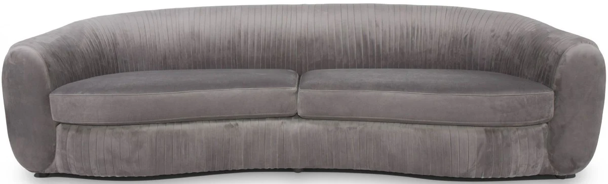Luxury velvet couch gray 250 x 101 x H. 74 cm - Elegant living room sofa - Luxury furniture