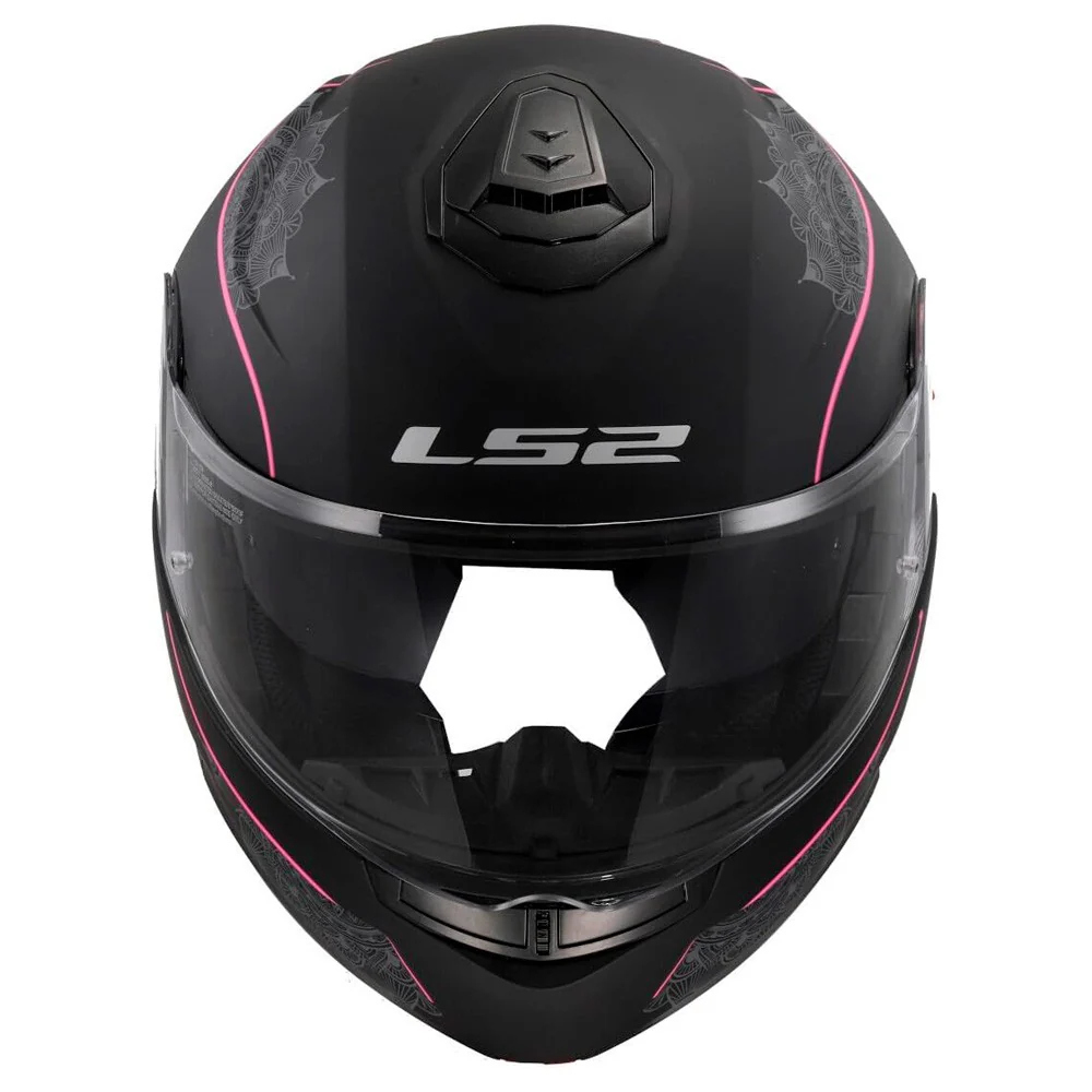 CASCO MODULAR LS2 FF908 STROBE II LUX NEGRO MATE / ROSA