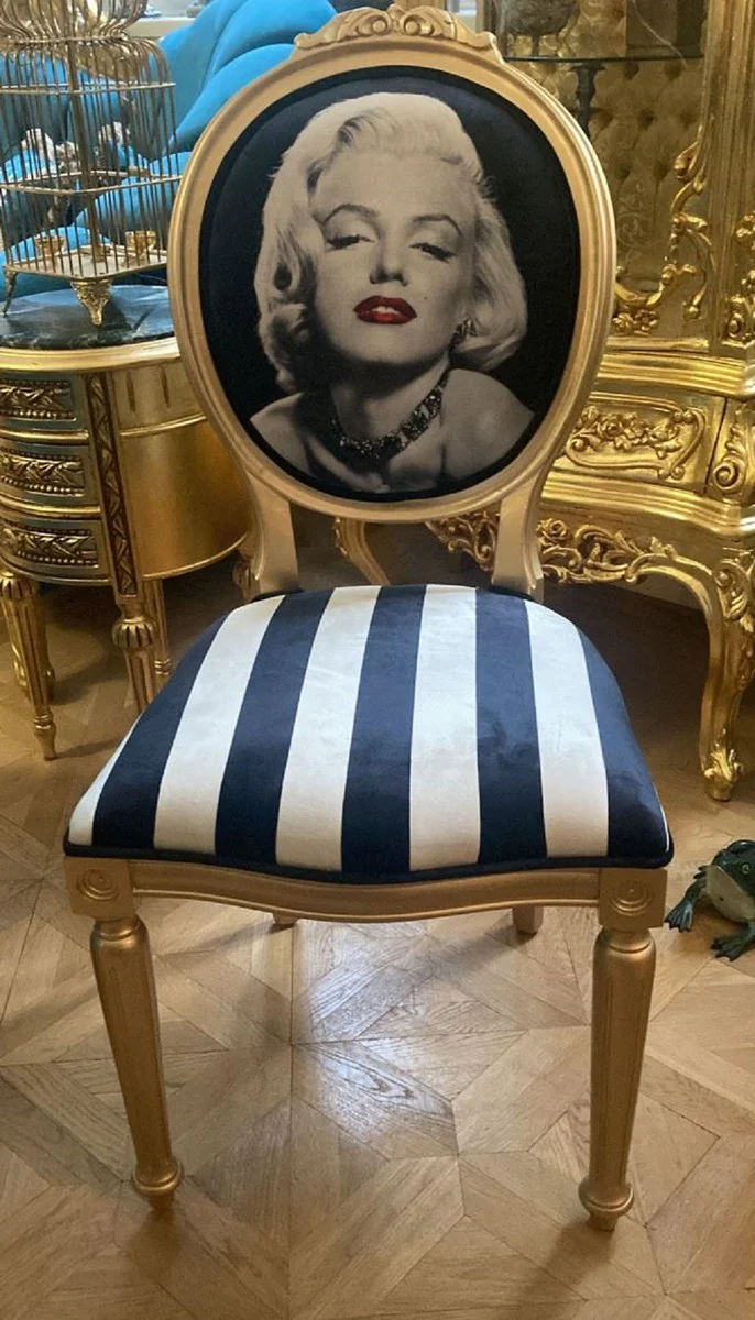 Baroque dining room chair Marilyn Monroe with stripes
