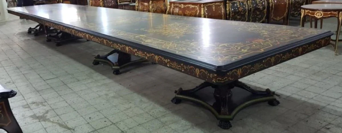 Baroque Dining Table Dark Brown - Various Sizes - Huge Ornate Solid Wood Dining Room Table - Hotel Restaurant Castle Furniture - Baroque Dining Room Furniture