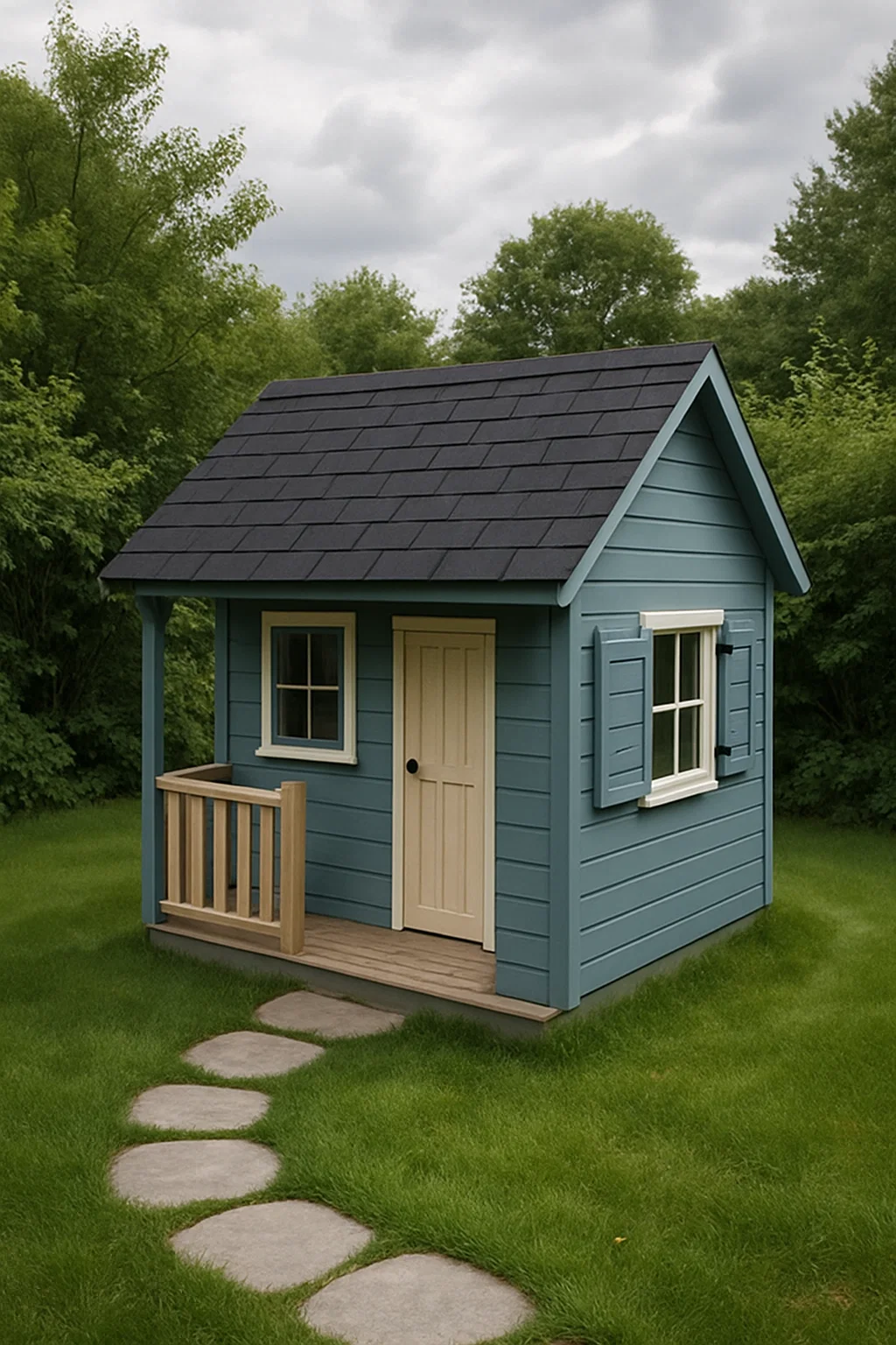 Gartengeräte Kinderspielhaus blau Holz Outdoor 160×140×160 cm oFFJCGs151qw