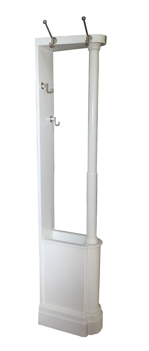 Baroque coat stand cream made of solid oak wood with umbrella compartment - height approx. 185 cm - antique look