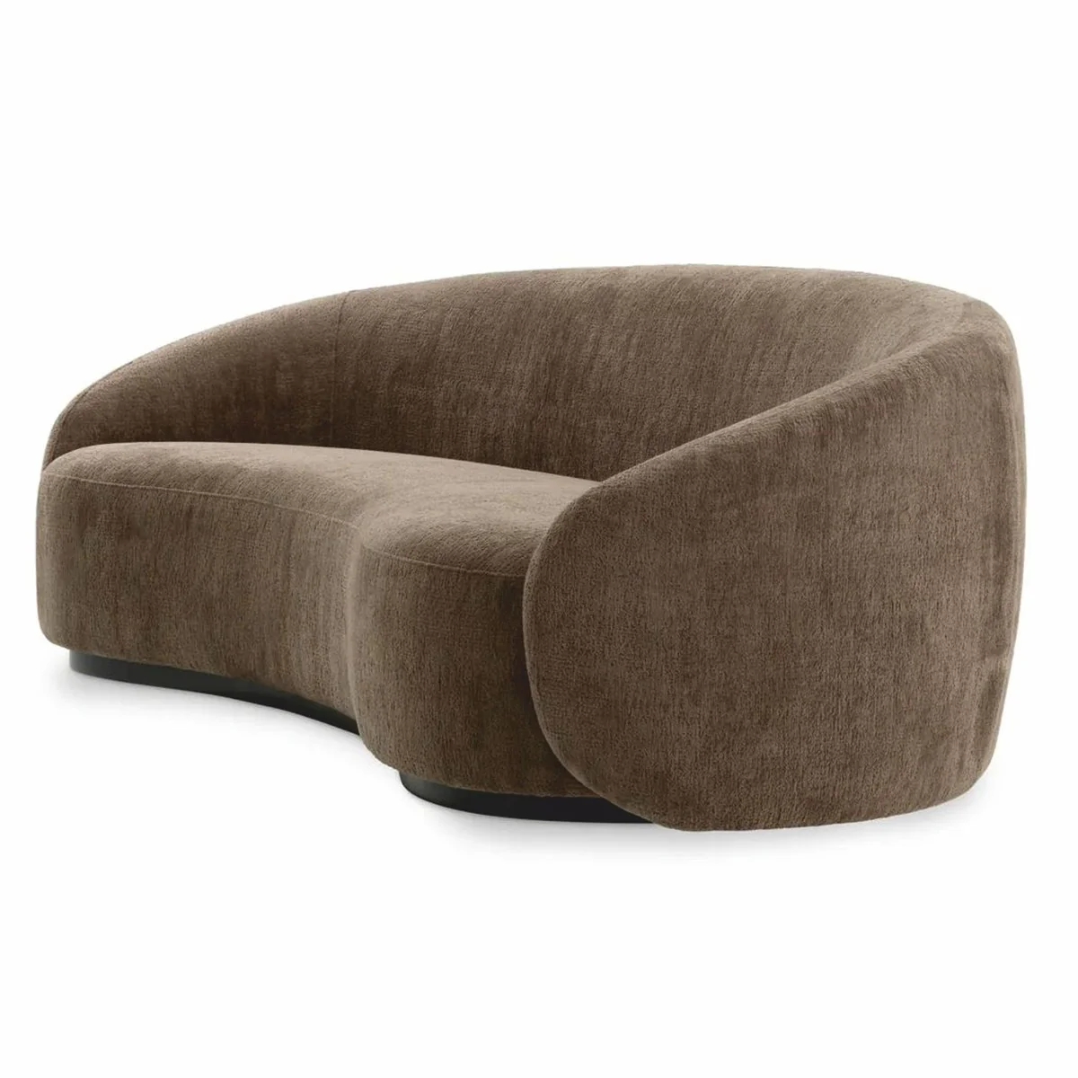 Luxury Sofa Brown / Black 235 cm - Curved Living Room Sofa