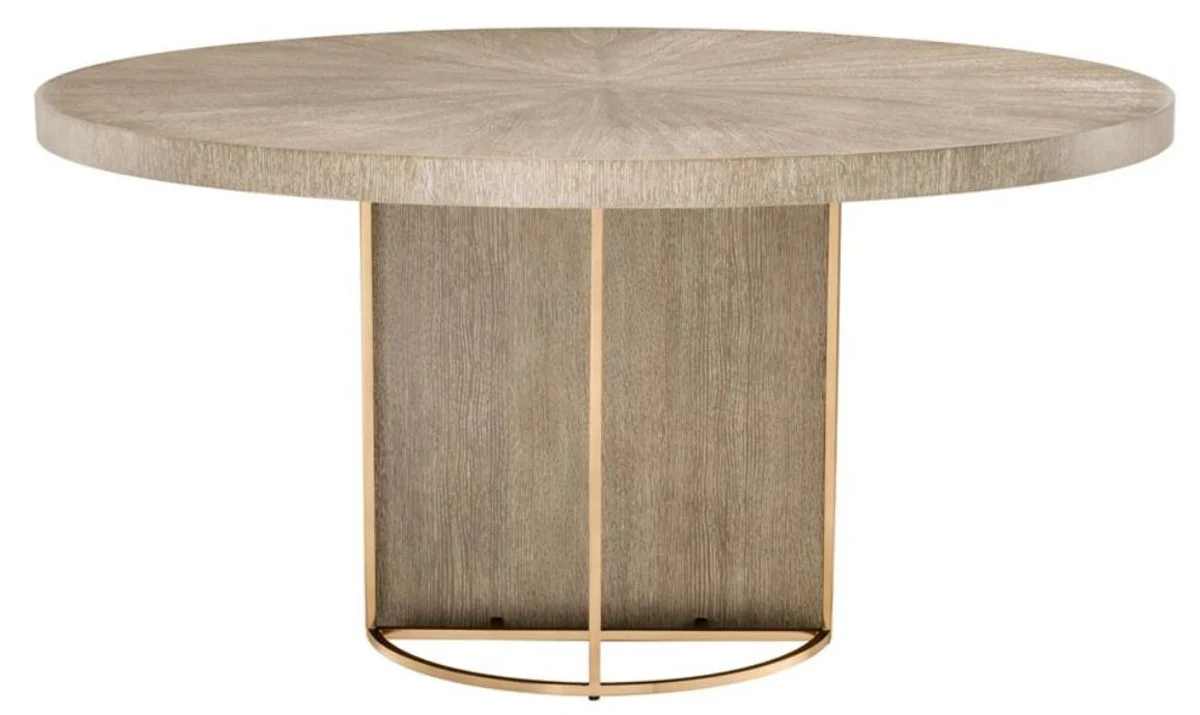 Luxury dining table brown / brass Ø 150 x H. 75 cm - luxury quality