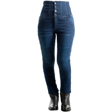 EVY LADY OVERLAP JEANS PANTS DARK BLUE
