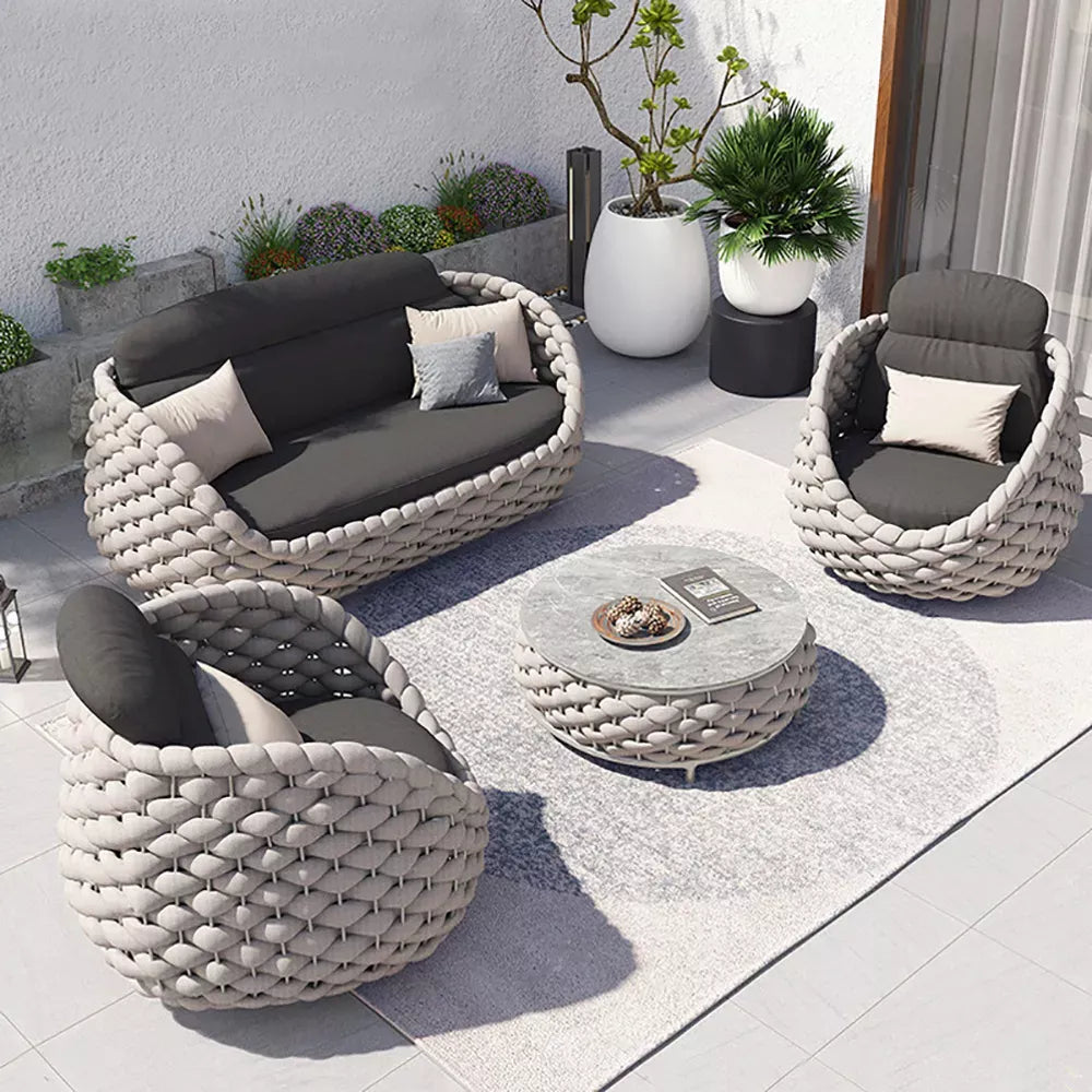 Outdoor Sektional Sofa Set mit abnehmbaren Kissen Kissen