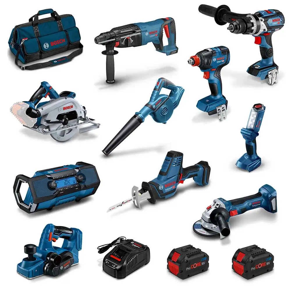 BOSCH PROCORE18V BRUSHLESS 10 PIECE 2 X 8.0AH COMBO KIT 0615990M9Y