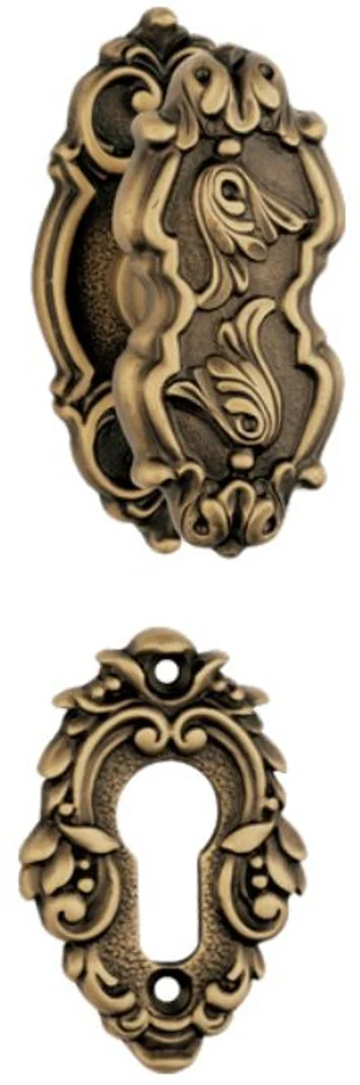 Baroque door knob set brass patinated 4.2 x H. 9 cm - rotating door handles in the baroque style