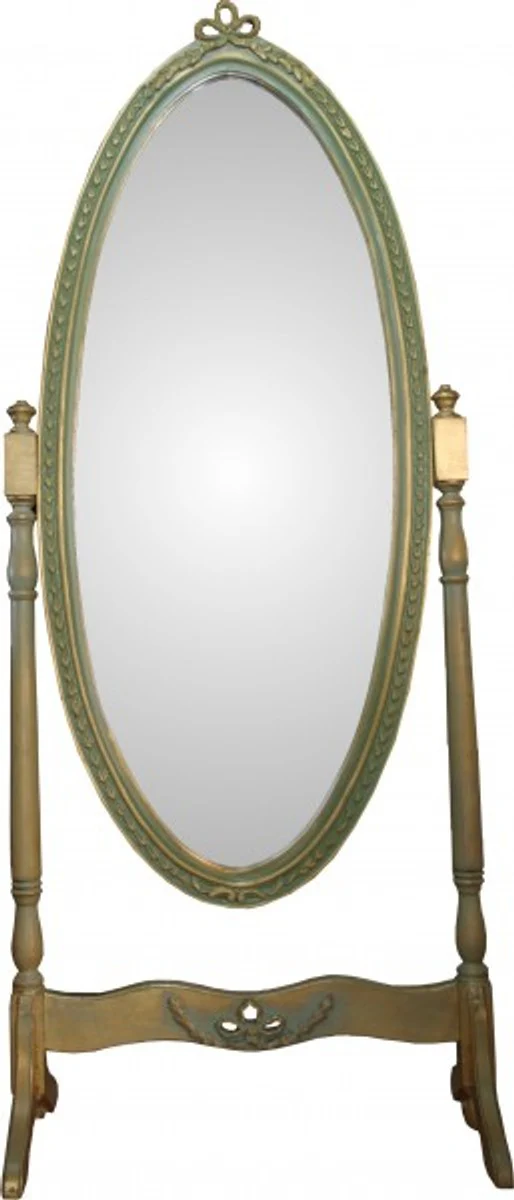 Baroque standing mirror swiveling green-gold antique look - mirror gold - baroque shabby chic furniture