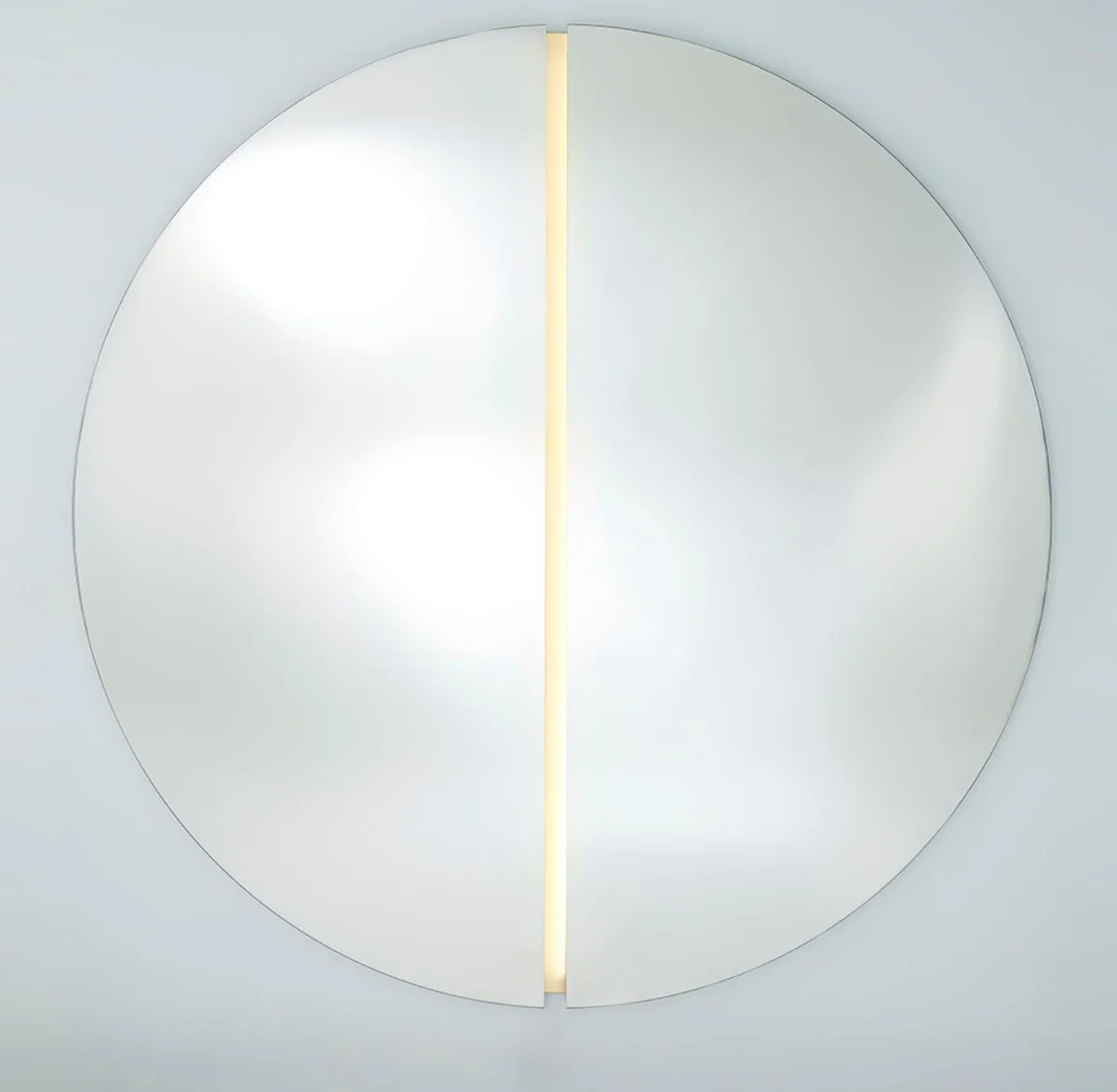 Luxury mirror 200 x 3.5 x H. 200 cm - Round wall mirror with LED strips - Living room Hotel Restaurant Boutique mirror