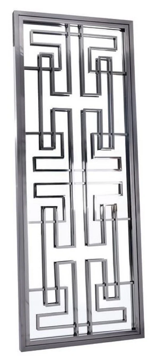 Luxury stainless steel wall mirror silver 85 x 6 x H. 220 cm - designer mirror - wardrobe mirror - living room mirror