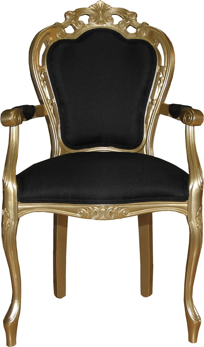 Baroque luxury dining room set black/gold - Baroque dining table + 6 chairs - Luxury quality - Limited Edition