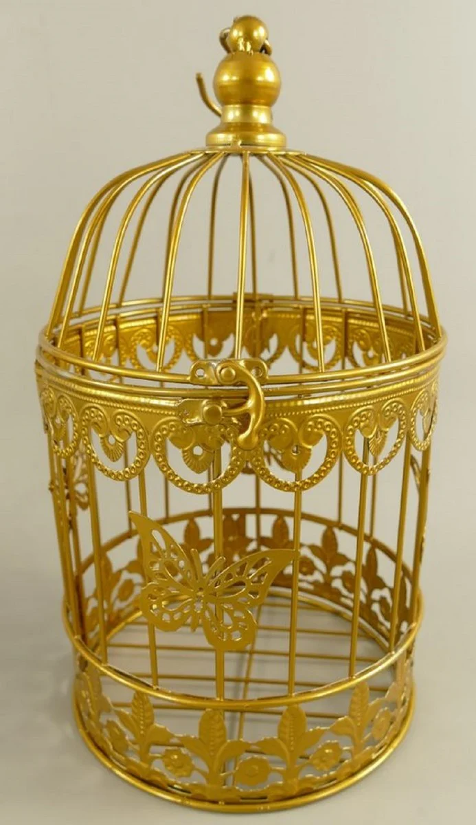 Art Nouveau Cage Set of 3 Gold - Decorative Metal Cages - Living Room Decoration - Garden Decoration - Baroque & Art Nouveau Decorative Accessories