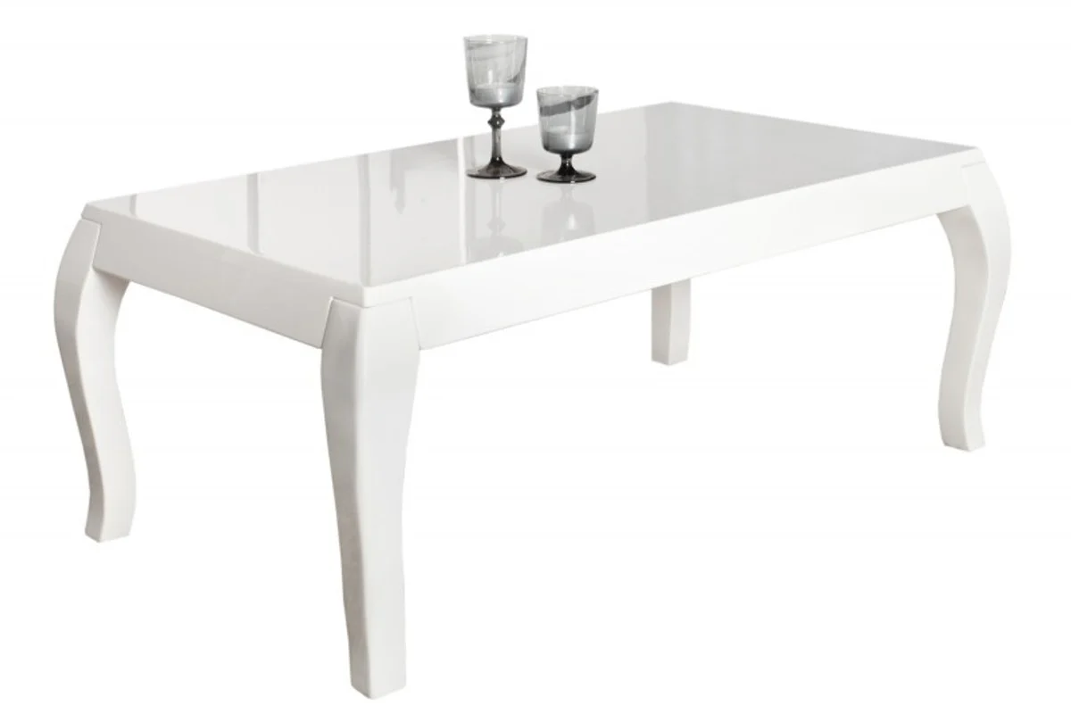 Side table white - high gloss (110x45x60cm) coffee table living room table