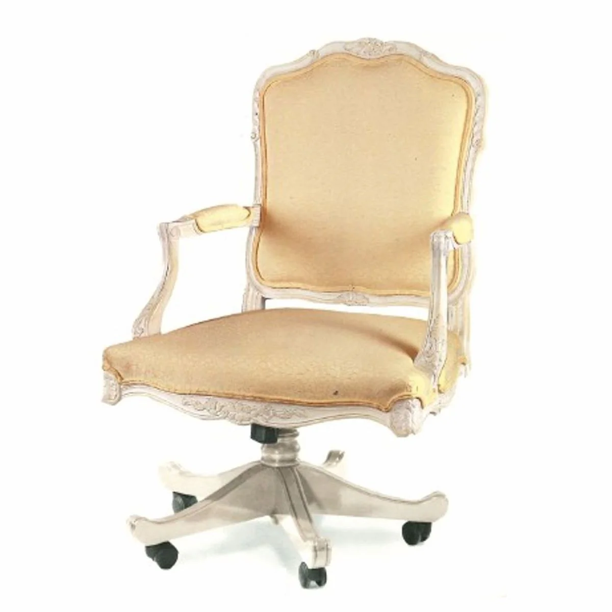 Luxury Baroque Desk Chair Antique Beige / White - Made in Italy