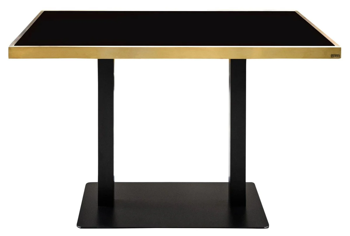 Luxury dining table black / gold 110 x 70 x H. 76 cm - Dining room furniture