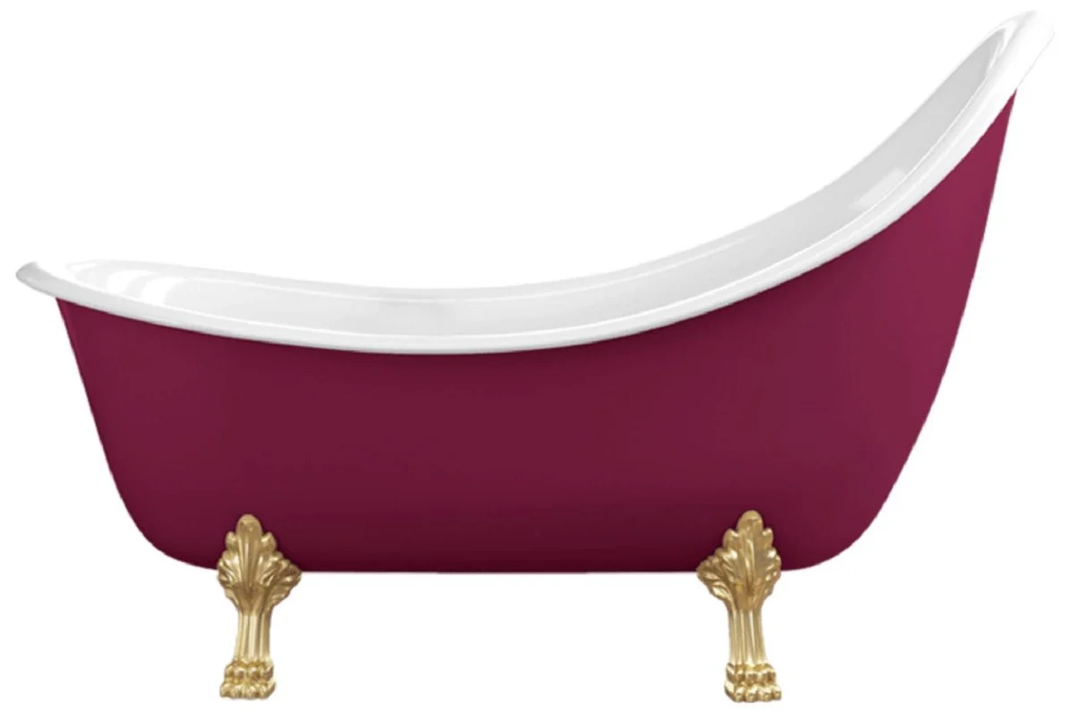 Art Nouveau Bathtub Purple / White / Gold 180 cm - Freestanding Retro Style Bathtub