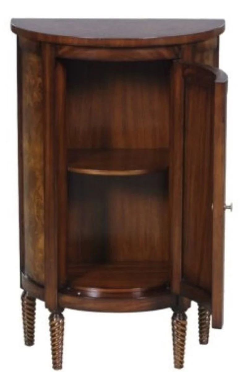 Luxury Art Nouveau chest of drawers light brown / brown 51 x 28 x H. 82 cm - Small semi-circular cabinet with door