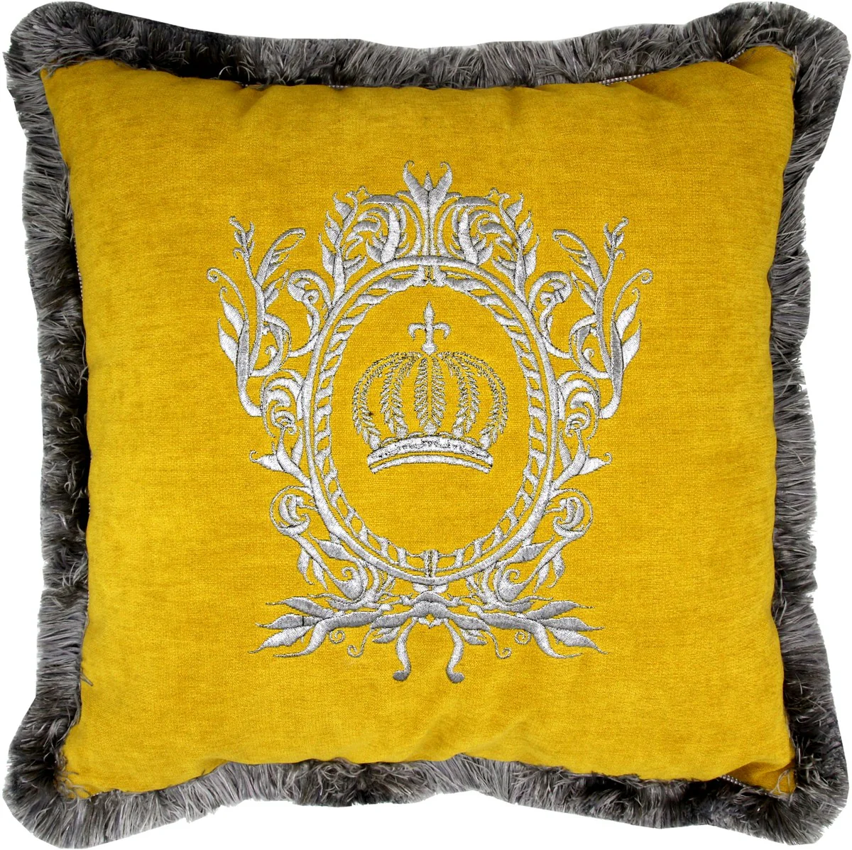 Harald Glööckler luxury decorative cushion Pompöös by yellow / silver - Glööckler cushion