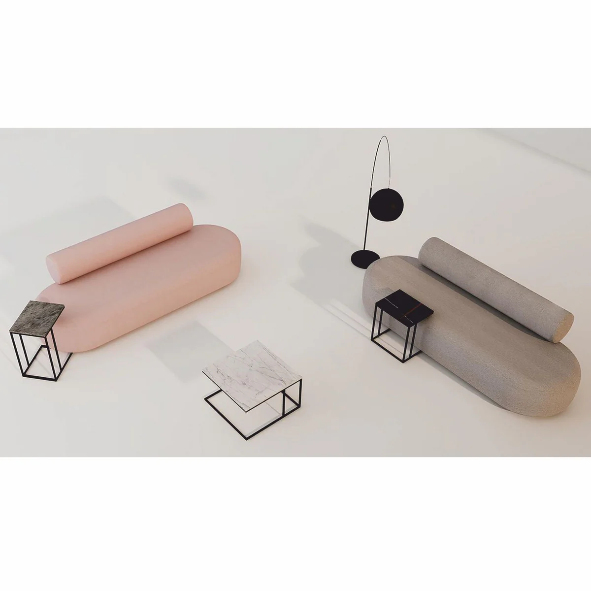 Luxury Sofa Greige 240 cm - Luxury Living Room & Hotel Furniture