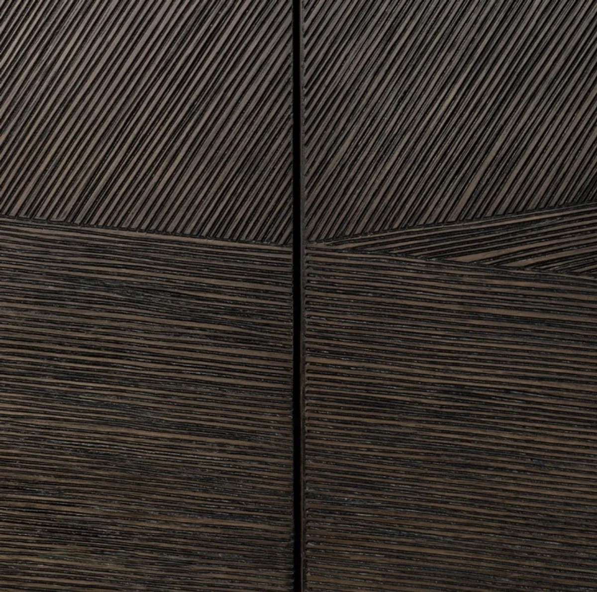 Luxury TV cabinet with oak veneer, mocha W. 200 cm, D. 43.5 cm, H. 52 cm