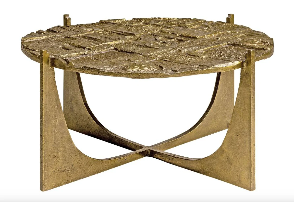 Luxury Art Deco coffee table bronze 74 x 38 cm - gold with glass top - art design table