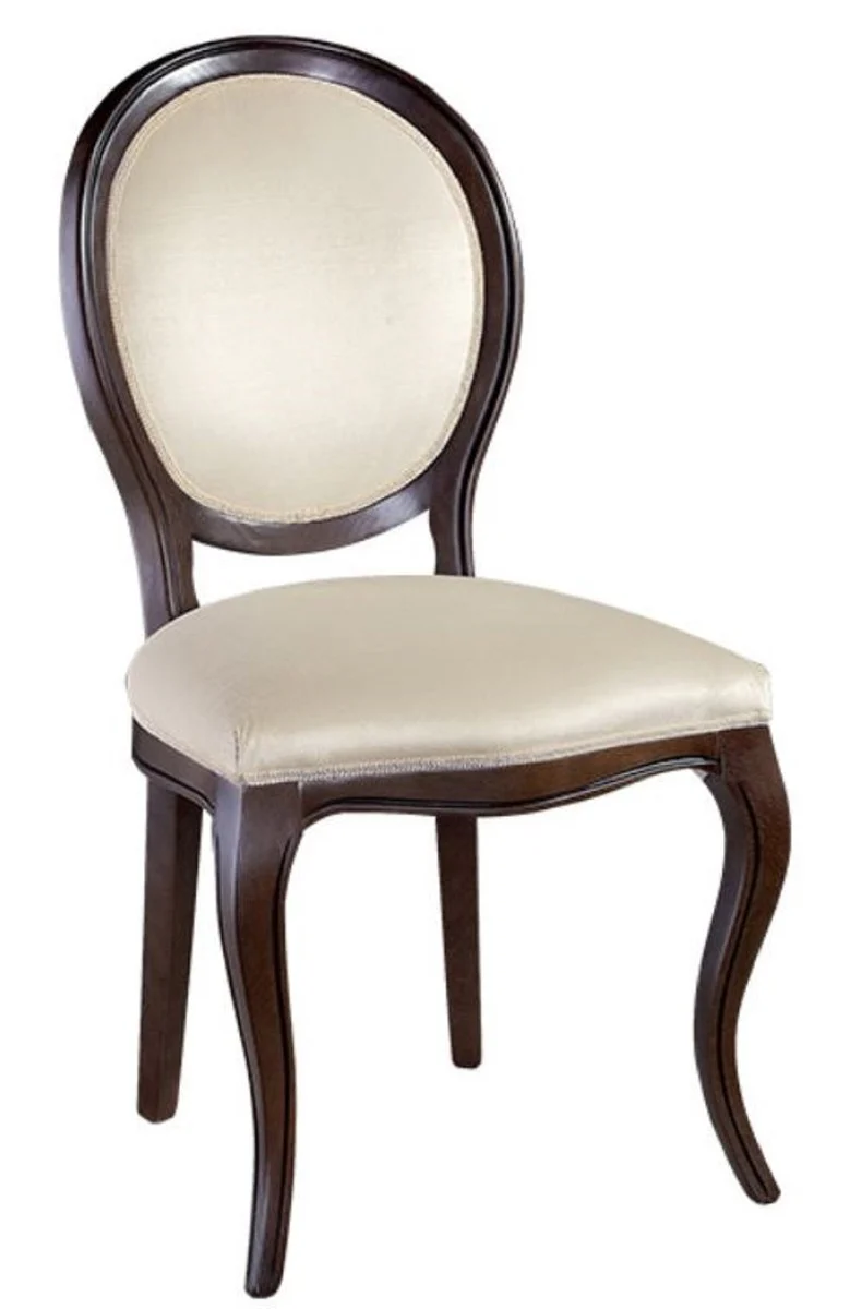 Luxury Art Nouveau dining chair dark brown / cream 51 x 44 x H. 99 cm - Baroque & Art Nouveau dining room furniture