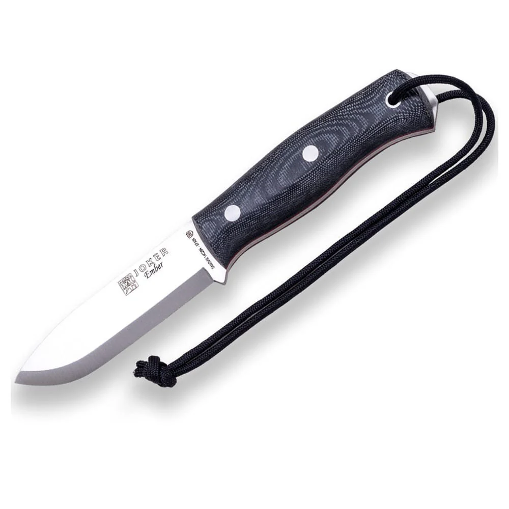 Joker Ember Scandi Micarta Canvas Negra - Cuchillo de supervivencia y buschcraft