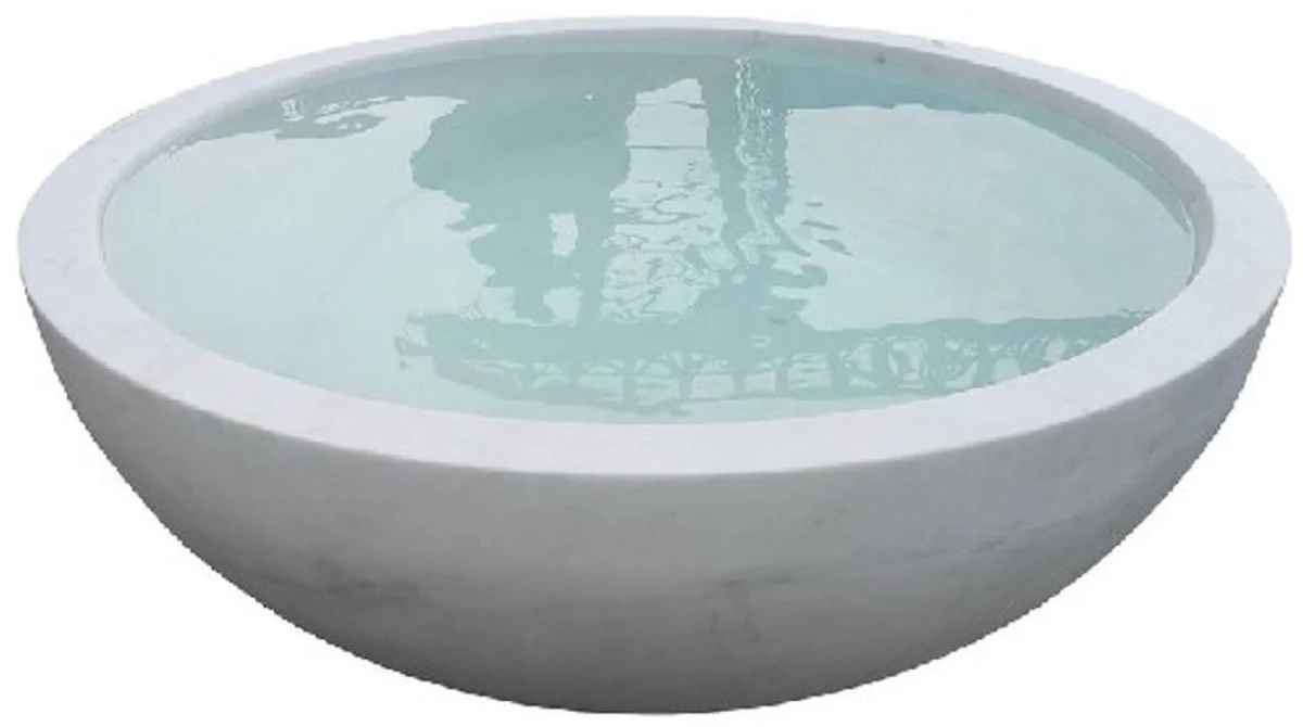 Luxury bathtub white Ø 150 x H. 60 cm - Round freestanding marble bathtub - Luxury marble bathroom accessories