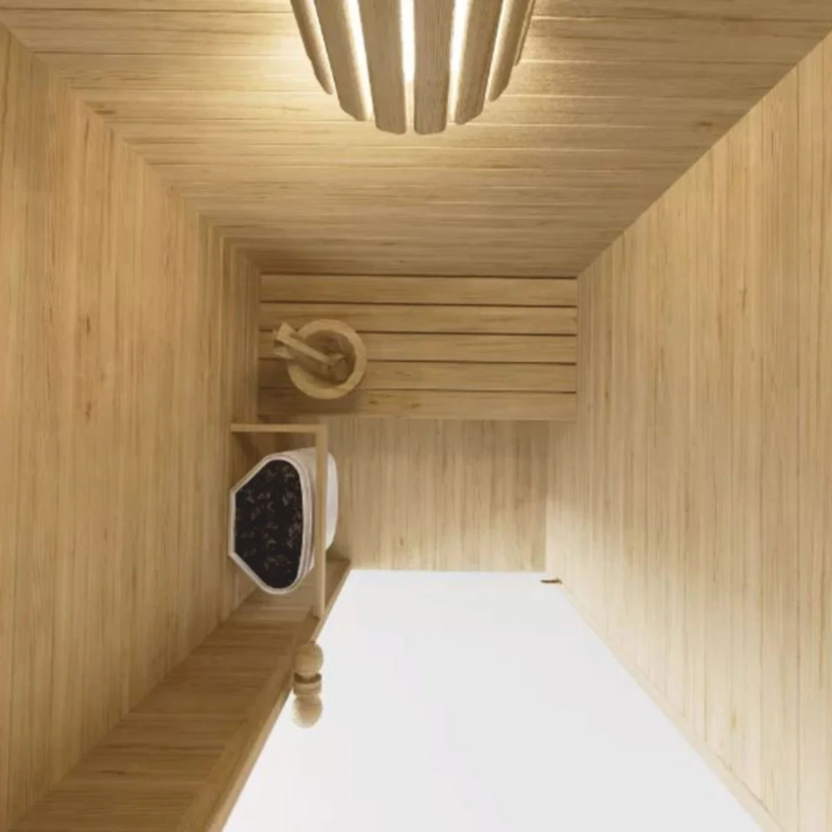 Luxury indoor sauna natural colors 100 x 100 x H. 190 cm - solid wood mini sauna