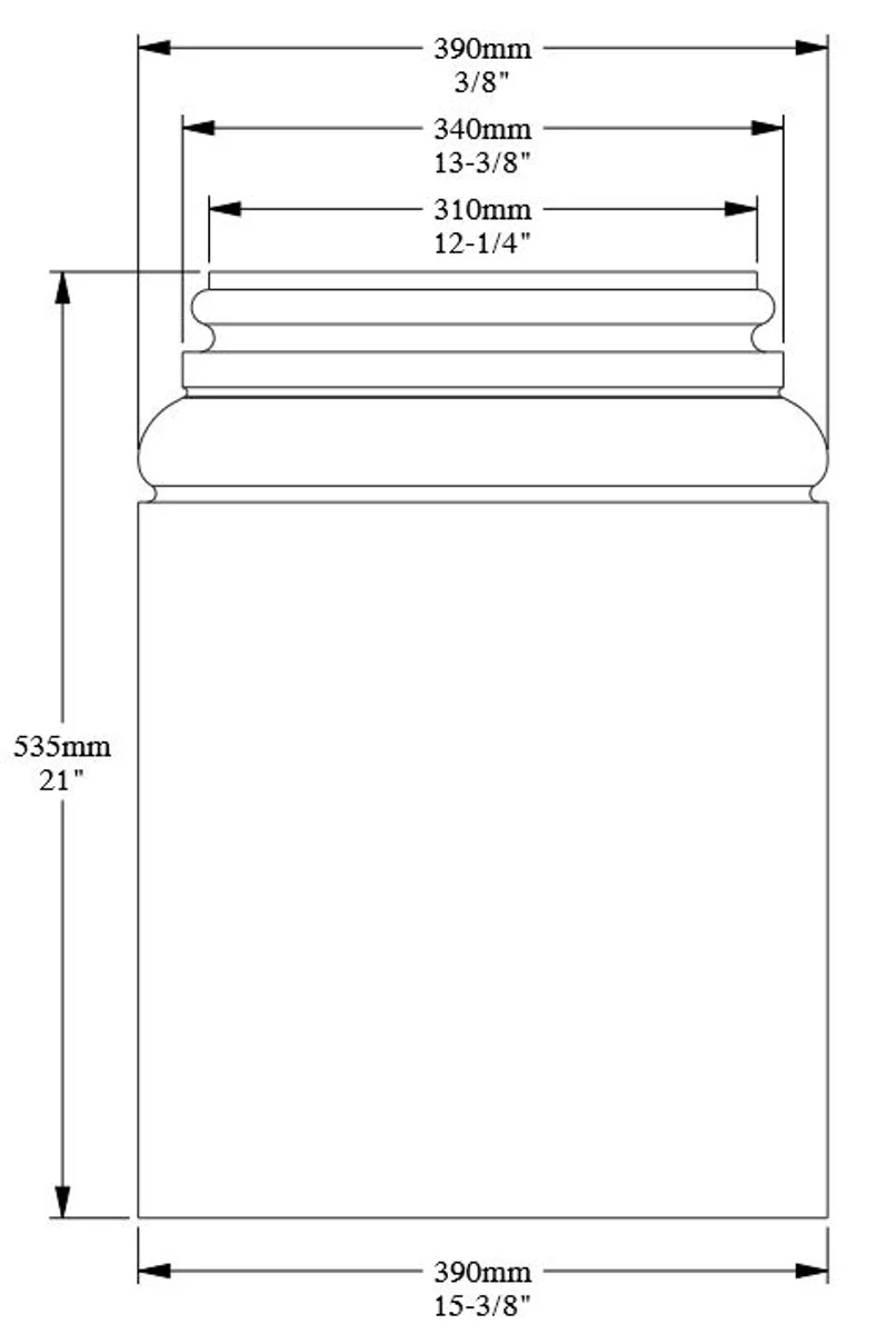 Baroque wall decoration base white 39 x 6.5 x H. 53.5 cm - decorative element column base