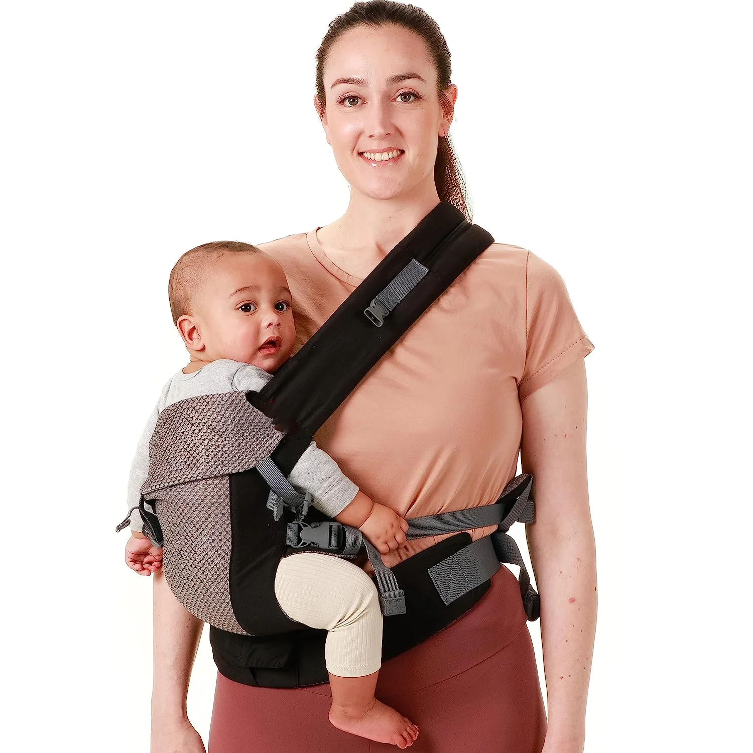 Babytrage für Neugeborene bis Kleinkinder – alle Positionen Babytrage, Babytrage-Rucksack und Baby-Vordertrage mit verstellbarem Sitz, ergonomische Babytrage, 3,3–15,6 kg (Marineblau)