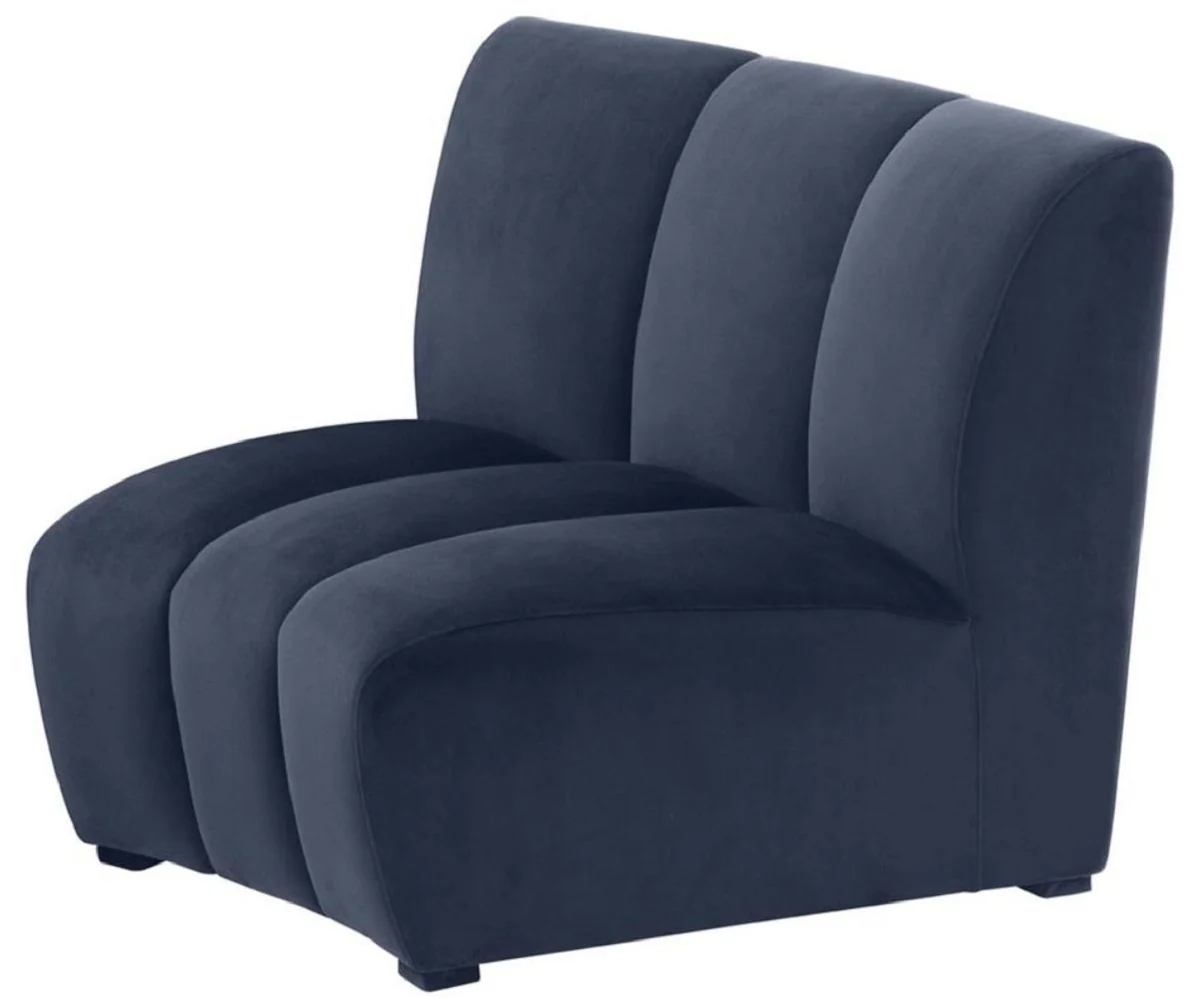 Luxury velvet couch midnight blue 109 x 95 x H. 83.5 cm - Curved & Expandable Luxury Living Room Sofa