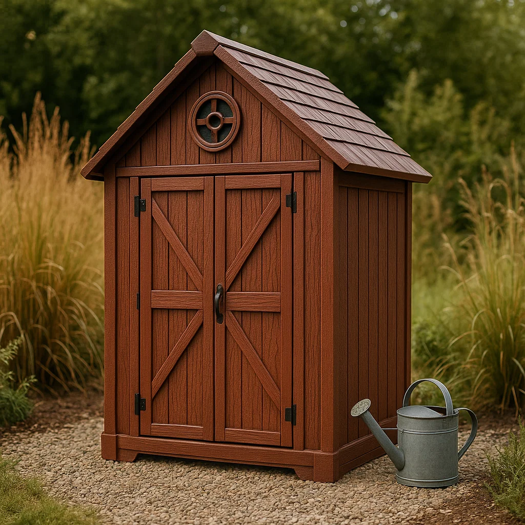 Gartenhaus, Geräteschuppen, rotbraun, Kunstharz, für den Außenbereich, 120 x 85 x 190 cm YxEiMHk213yA