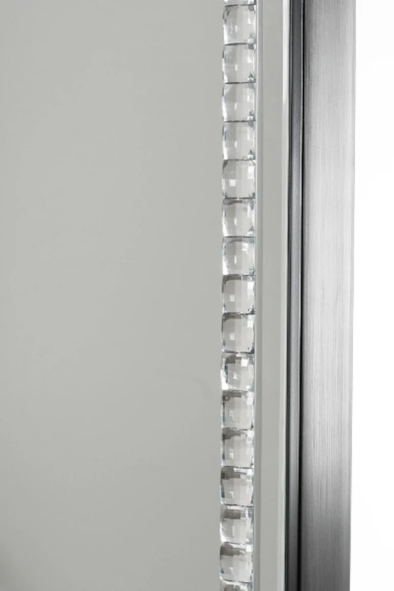 Luxury jewelry cabinet with mirror door silver / black 35 x 9 x H. 120 cm - Luxury Collection