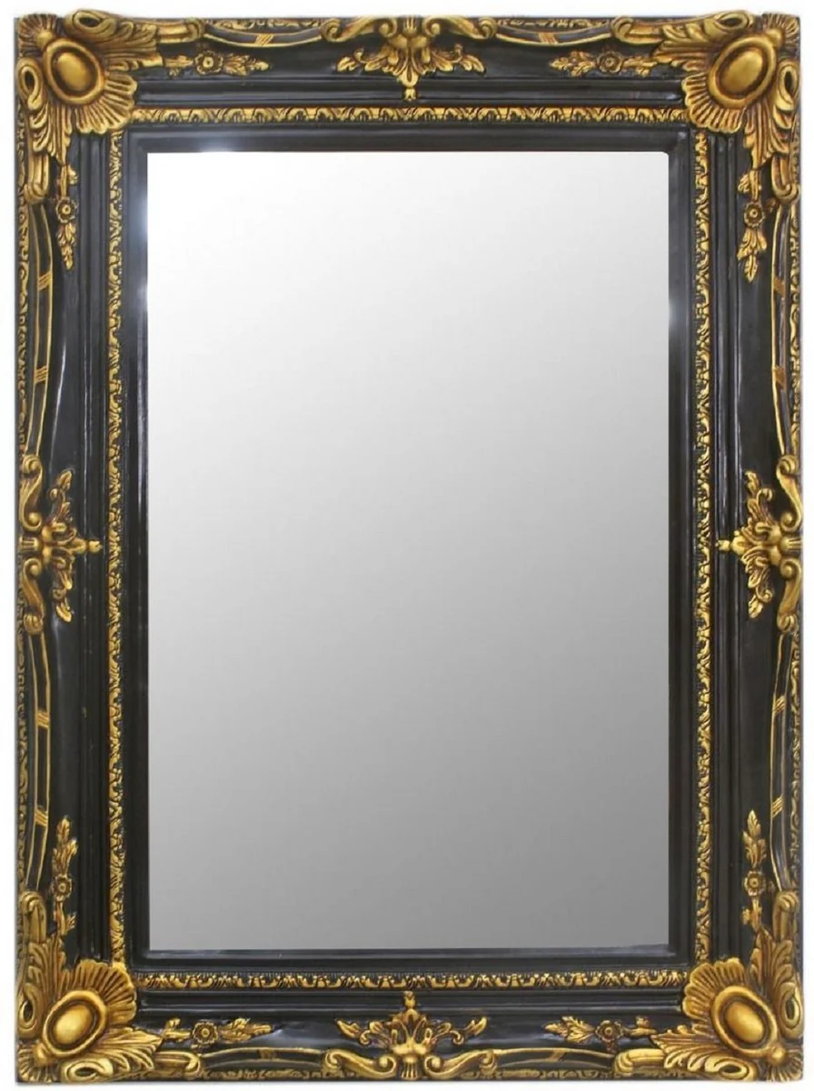 Baroque mirror black / gold 90 x 10 x H. 120 cm - handmade wall mirror in baroque style - cloakroom mirror - living room mirror - baroque furniture