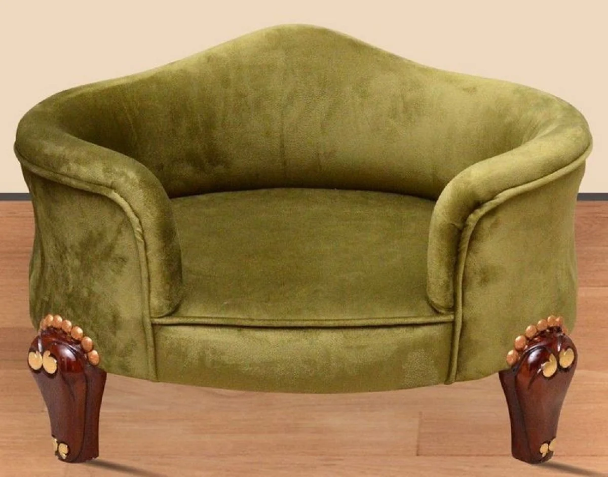 Baroque dog bed royal green / brown / gold - Baroque dog furniture - Baroque animal furniture - Magnificent animal furniture in the Baroque style