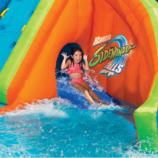 Banzai Sidewinder Falls aufblasbarer Wasserpark-Spielpool mit Rutschen und Gebläse
